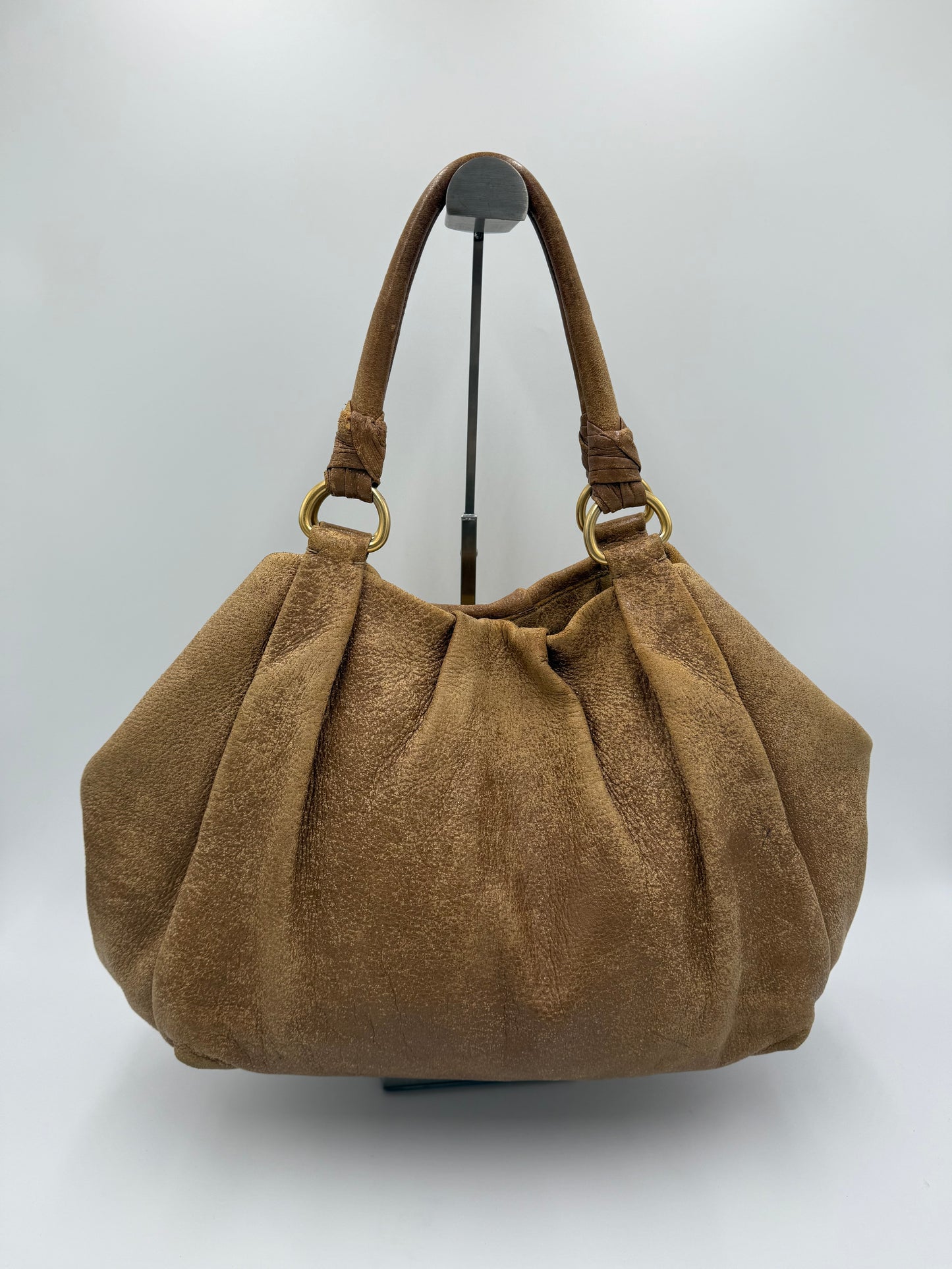 Prada Borsa Hobo Vintage in Pelle Cammello - Pally Vintage Closet