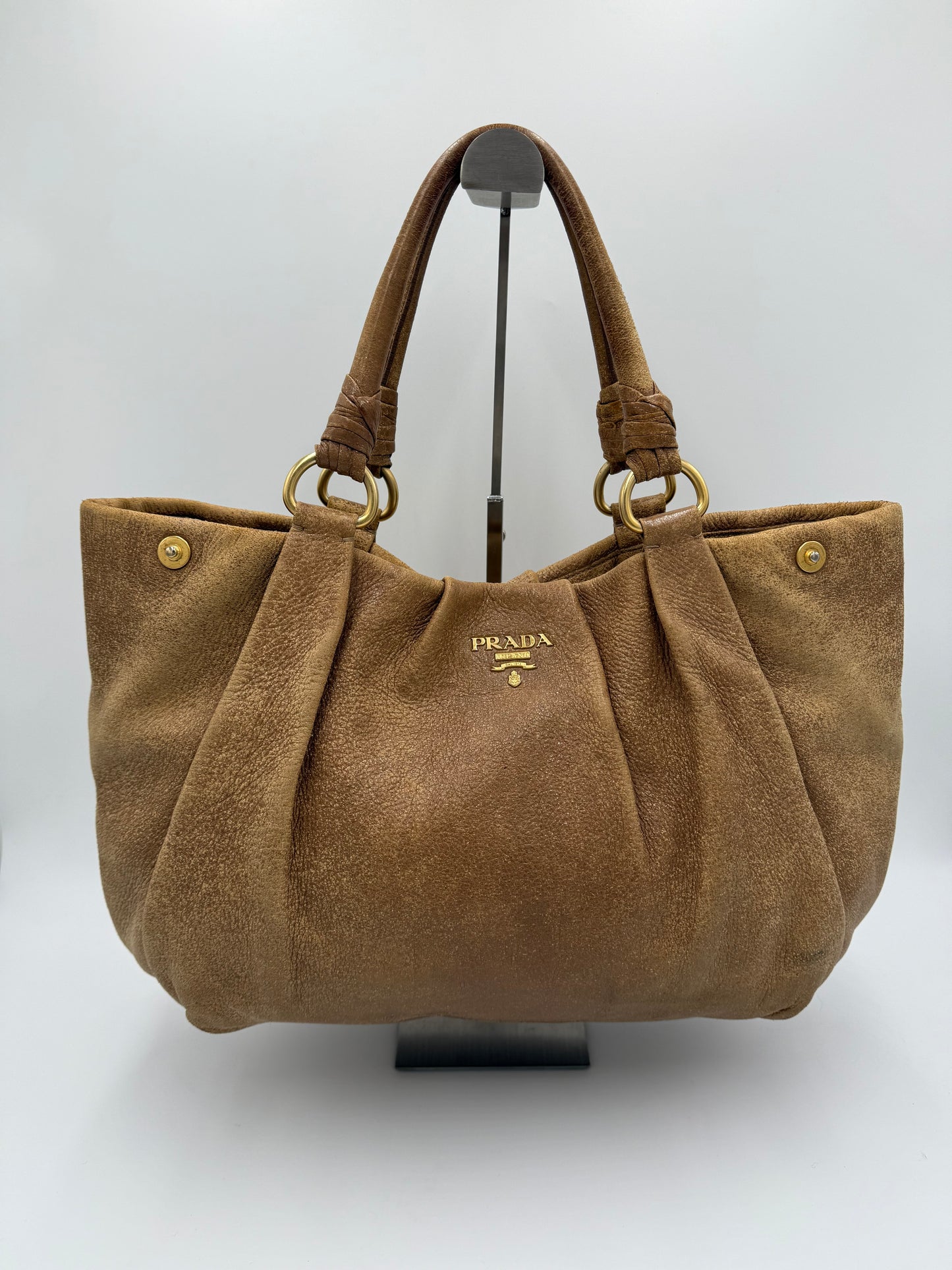 Prada Borsa Hobo Vintage in Pelle Cammello - Pally Vintage Closet