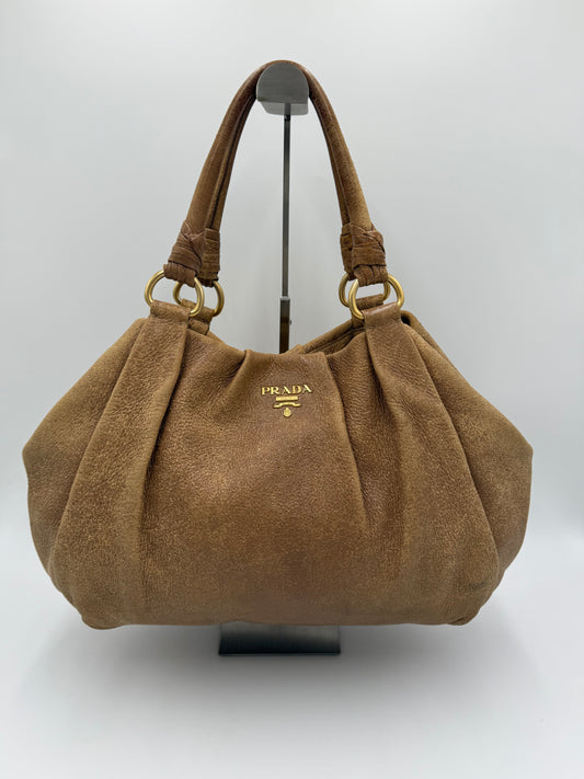 Prada Borsa Hobo Vintage in Pelle Cammello - Pally Vintage Closet