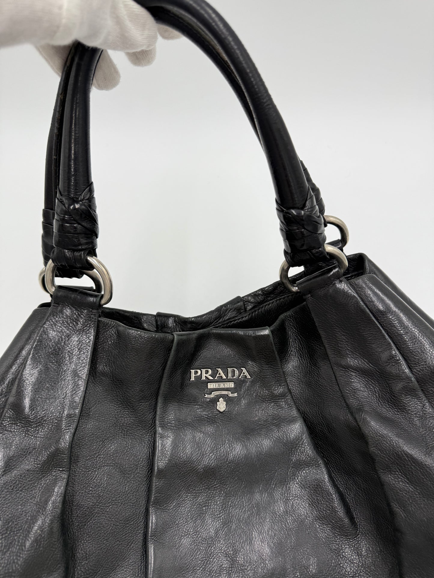 Prada Borsa Hobo Vintage in Pelle Nera - Pally Vintage Closet