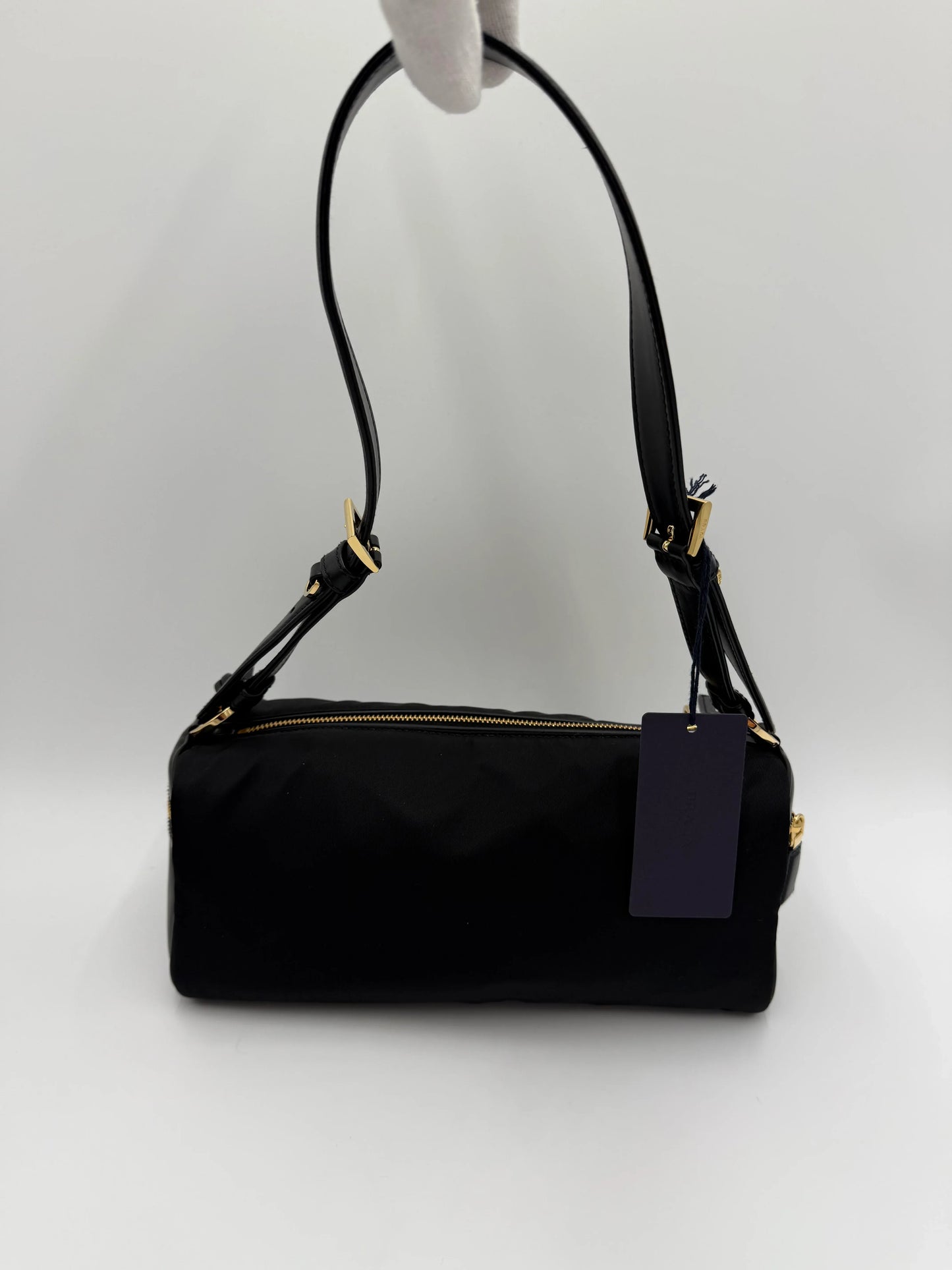 Prada-Borsa-a-Spalla-Re-Nylon-e-Pelle-Nera-70137344328004 - Pally Vintage Closet