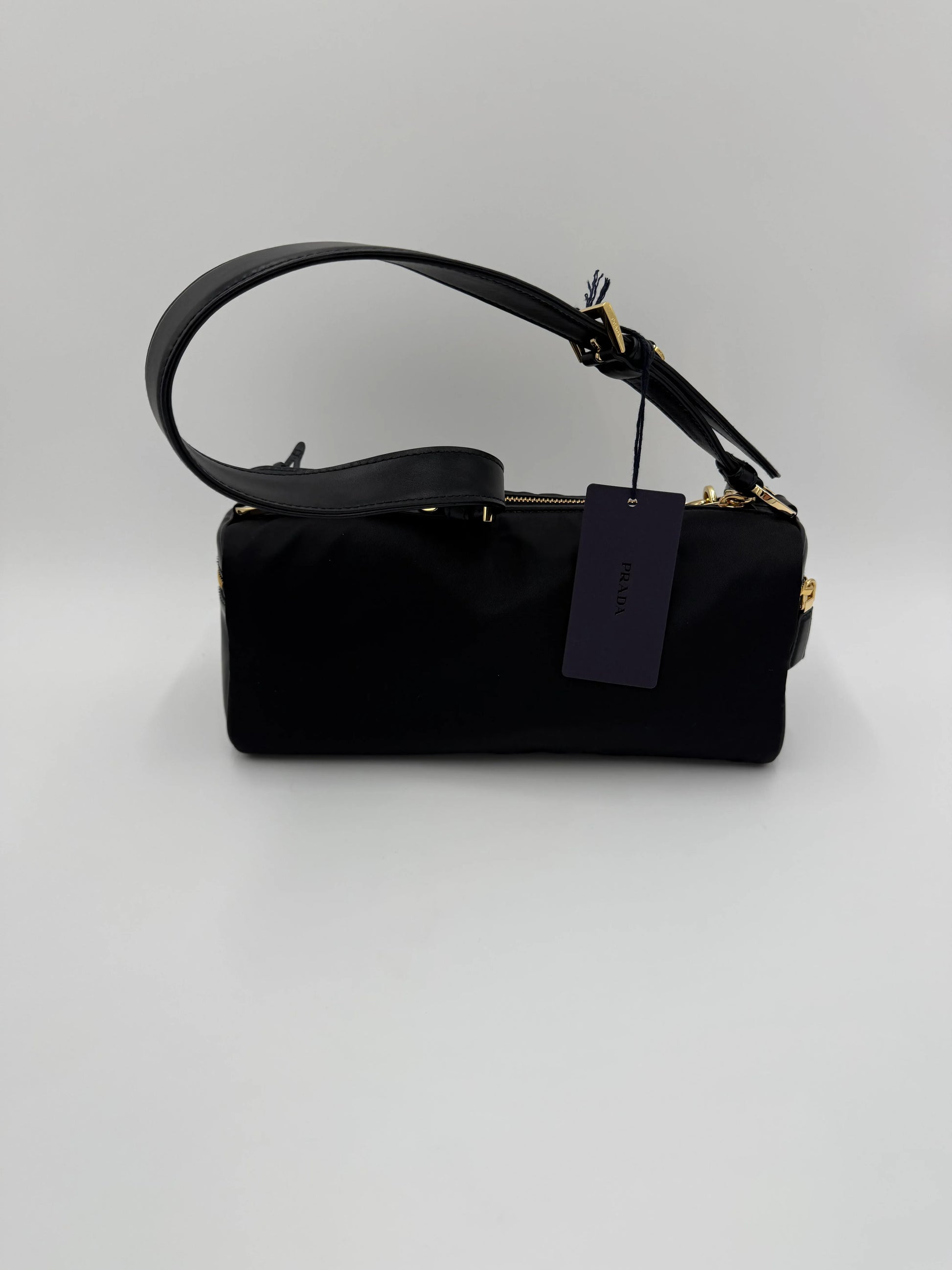 Prada-Borsa-a-Spalla-Re-Nylon-e-Pelle-Nera-70137344360772 - Pally Vintage Closet
