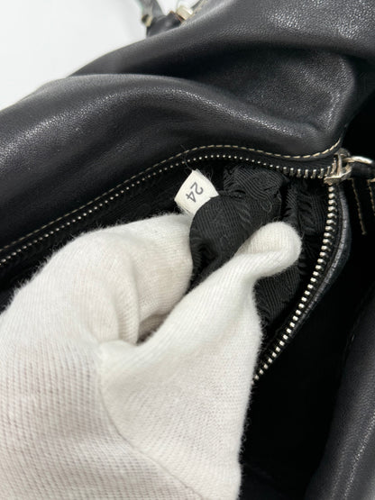 Prada Borsa a Spalla Vintage in Nylon e Pelle Nera - Pally Vintage Closet