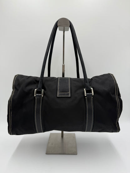 Prada Borsa a Spalla Vintage in Nylon e Pelle Nera - Pally Vintage Closet