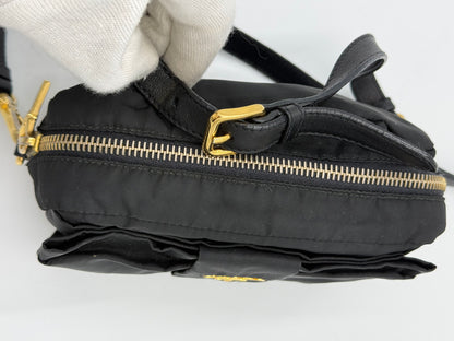 Prada Borsa a Tracolla Vintage Fiocco Mini in Nylon Nero - Pally Vintage Closet