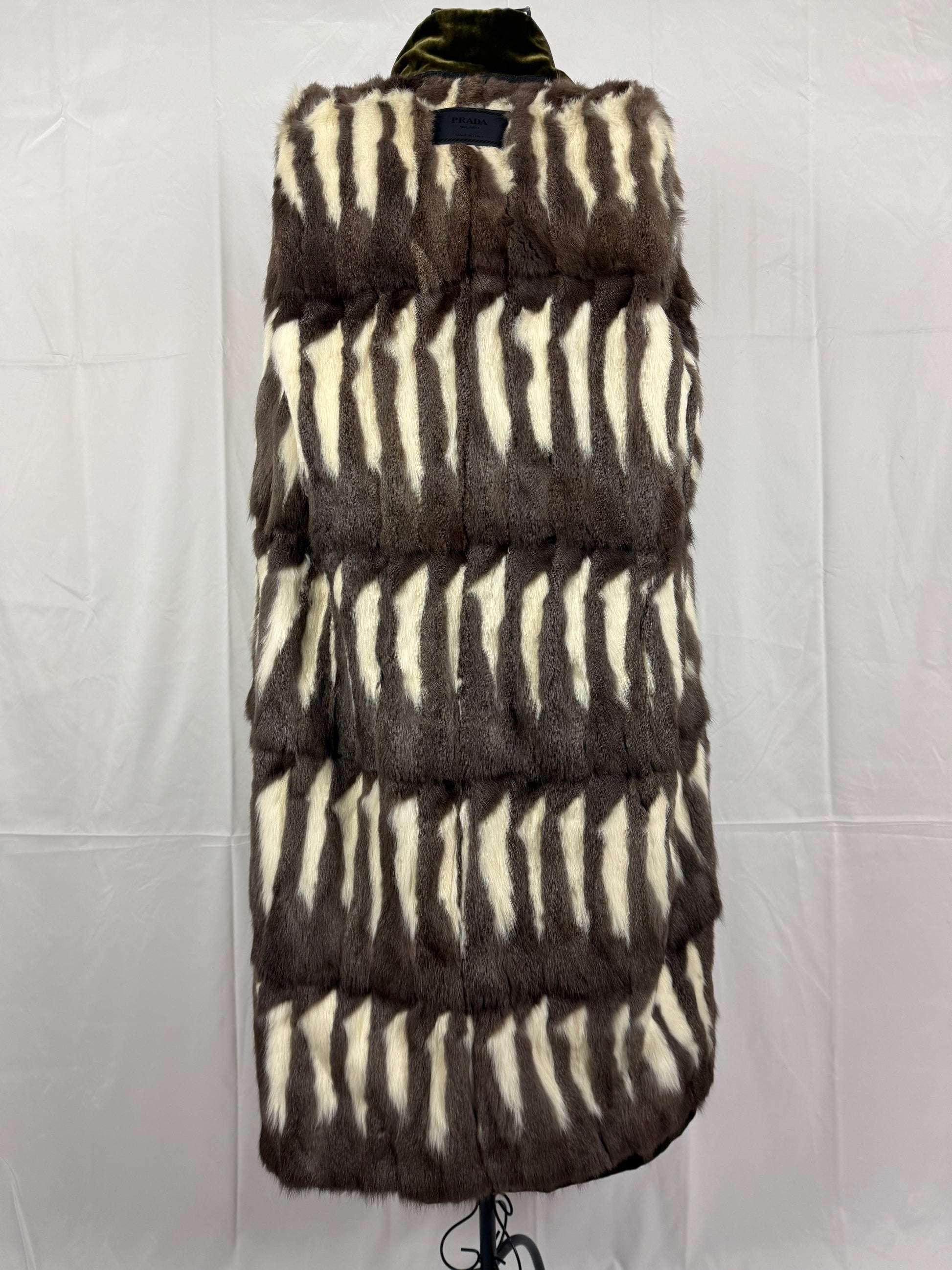 Prada Cappotto Vintage Velluto e Pelliccia Verde - Pally Vintage Closet