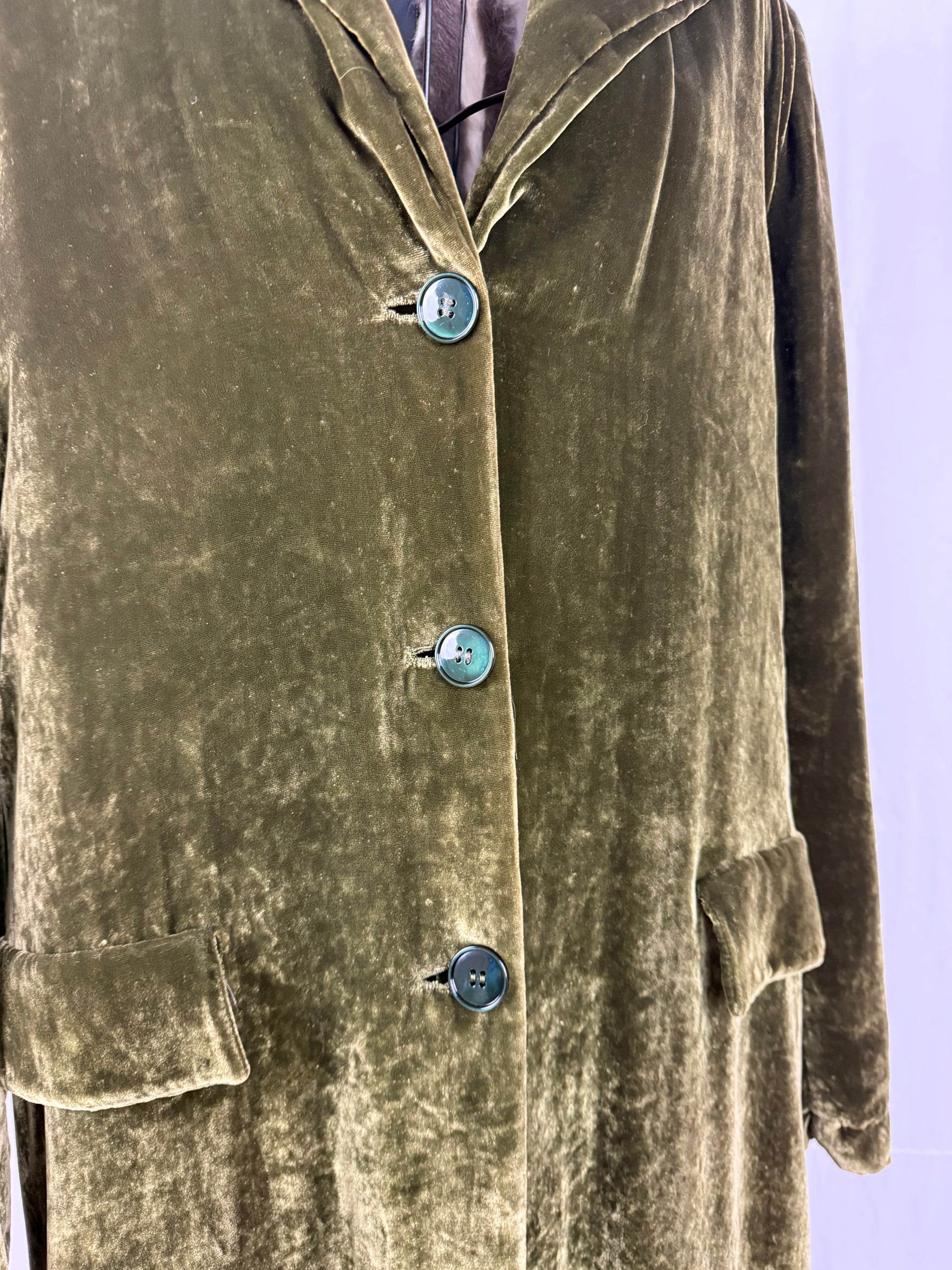 Prada Cappotto Vintage Velluto e Pelliccia Verde - Pally Vintage Closet