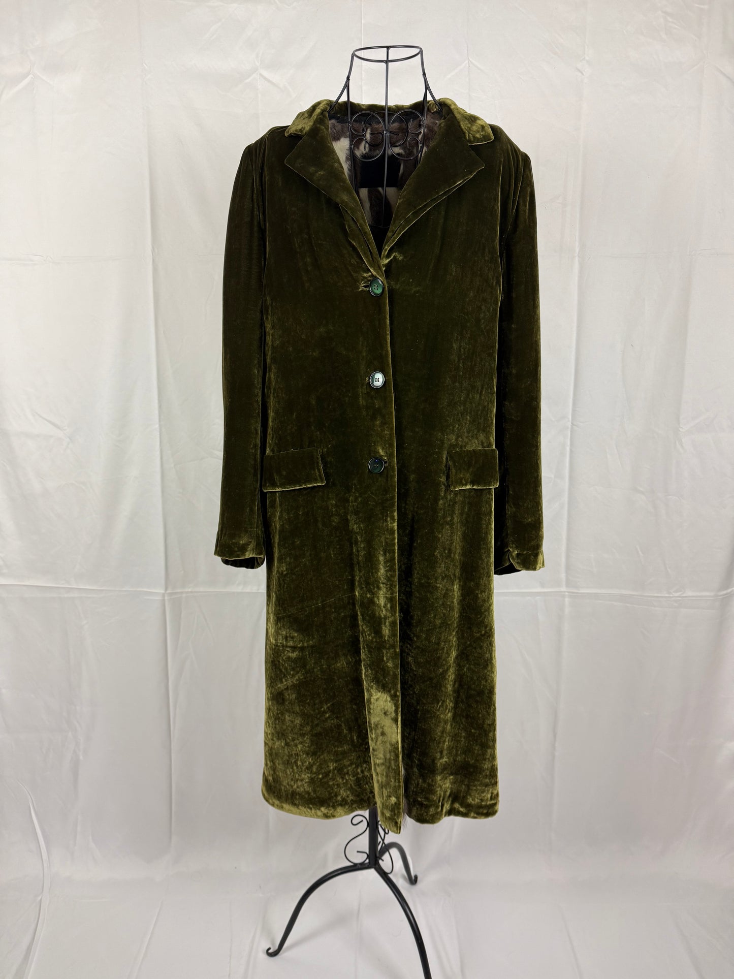 Prada Cappotto Vintage Velluto e Pelliccia Verde - Pally Vintage Closet