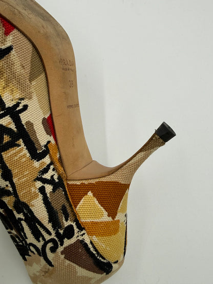 Prada Décolleté Venice Postcard 2004 in Tela Jacquard Beige - Pally Vintage Closet