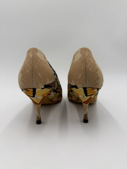 Prada Décolleté Venice Postcard 2004 in Tela Jacquard Beige - Pally Vintage Closet