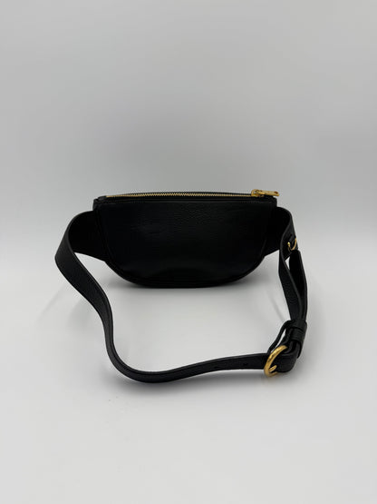 Prada Marsupio in Pelle Martellata Nera con Hardware Dorato