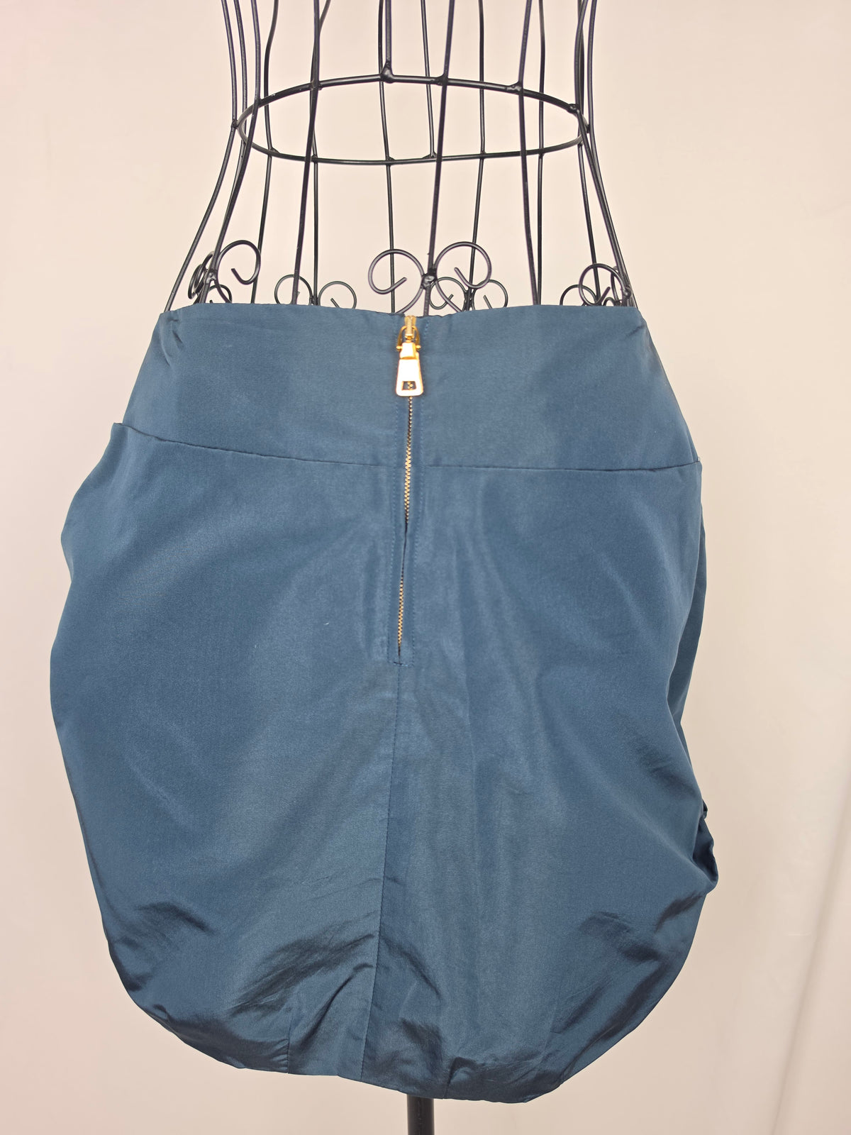 Prada Minigonna a Palloncino in Misto Seta Ottanio - Pally Vintage Closet
