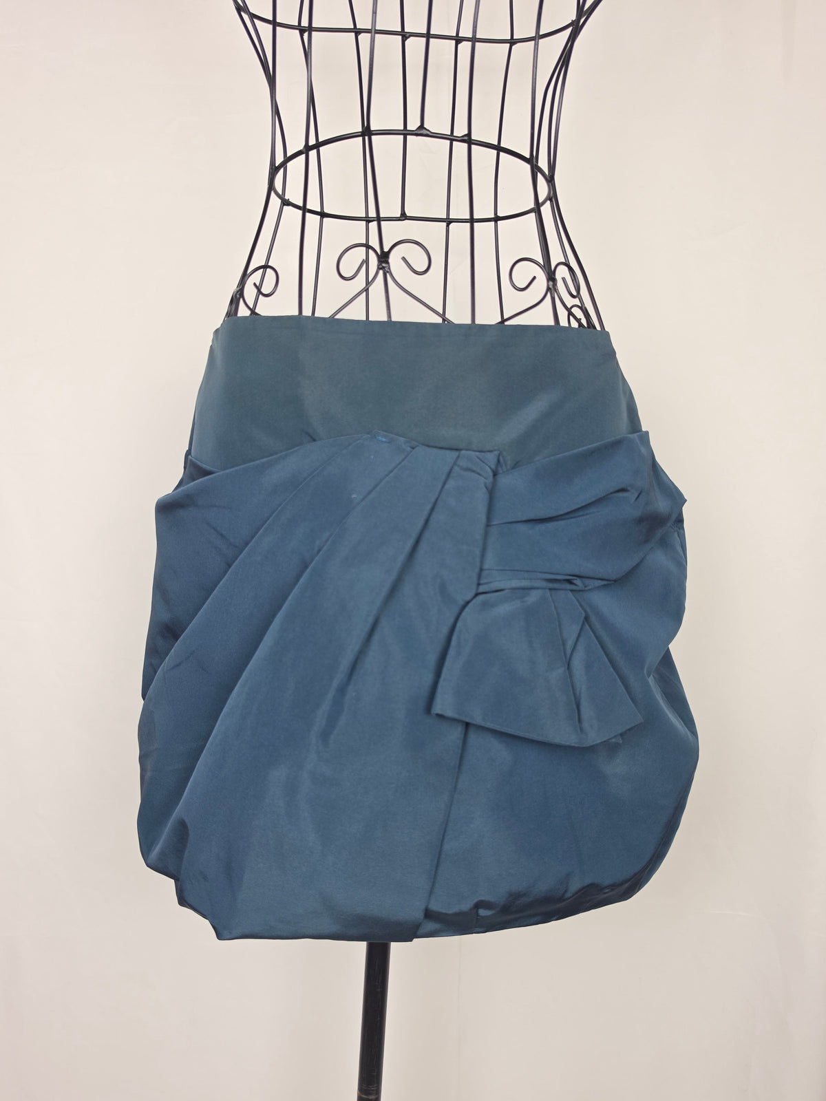 Prada Minigonna a Palloncino in Misto Seta Ottanio - Pally Vintage Closet