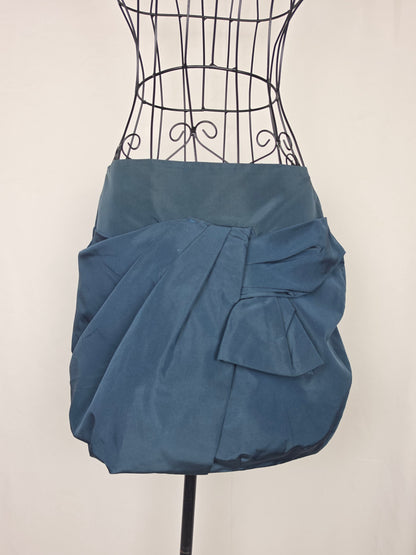 Prada Minigonna a Palloncino in Misto Seta Ottanio - Pally Vintage Closet