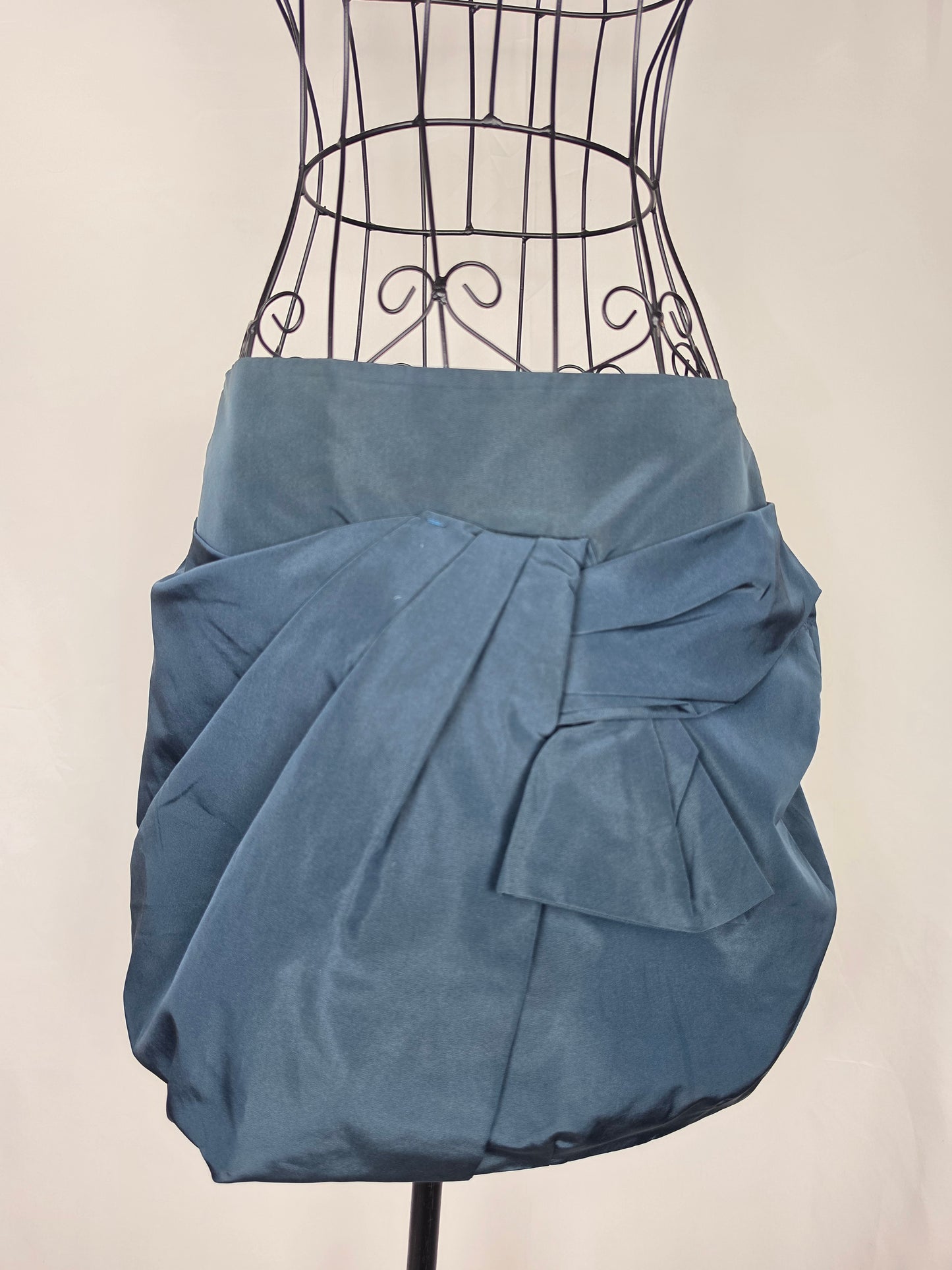 Prada Minigonna a Palloncino in Misto Seta Ottanio - Pally Vintage Closet