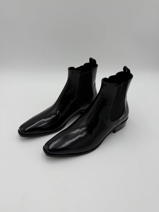 Prada Stivaletti Chelsea in Pelle Spazzolata Nero - Pally Vintage Closet