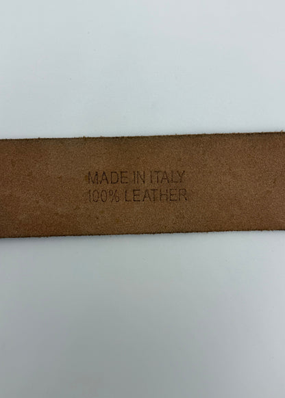 R13 Cintura Logo in Pelle Marrone