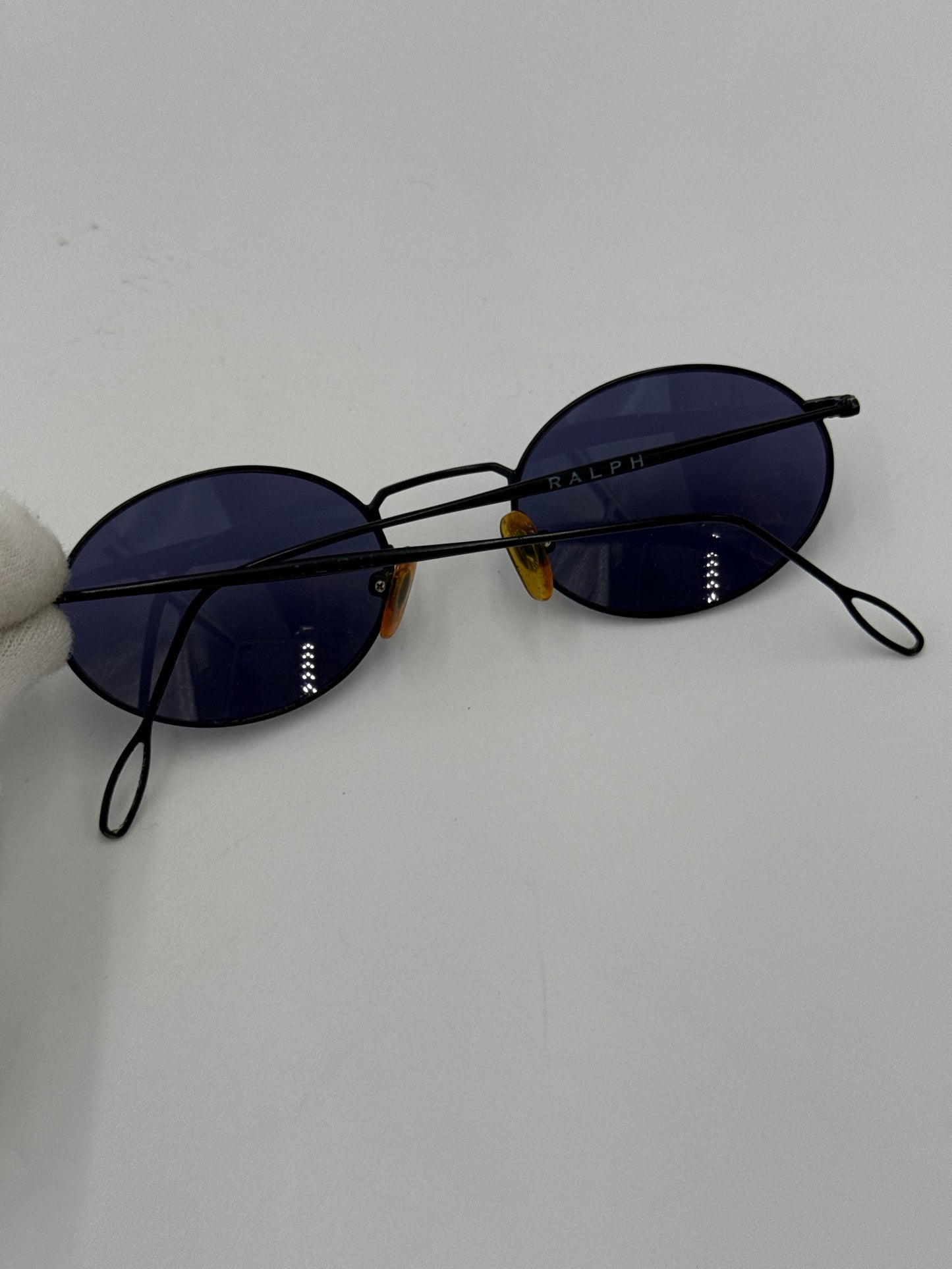 Ralph Lauren Occhiali da Sole Vintage Modello Ovale Minimal in Metallo Nero - Pally Vintage Closet