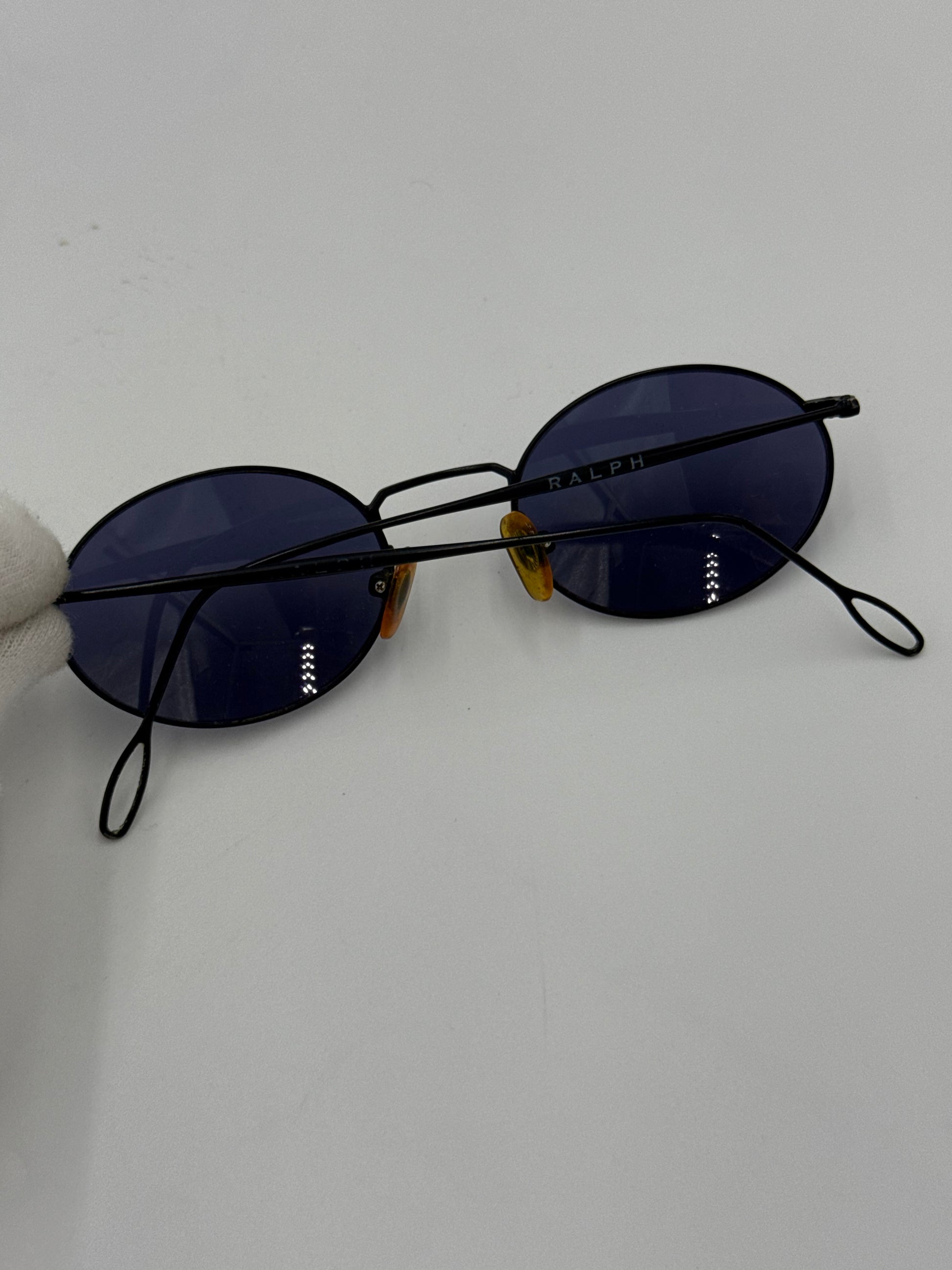 Ralph Lauren Occhiali da Sole Vintage Modello Ovale Minimal in Metallo Nero - Pally Vintage Closet