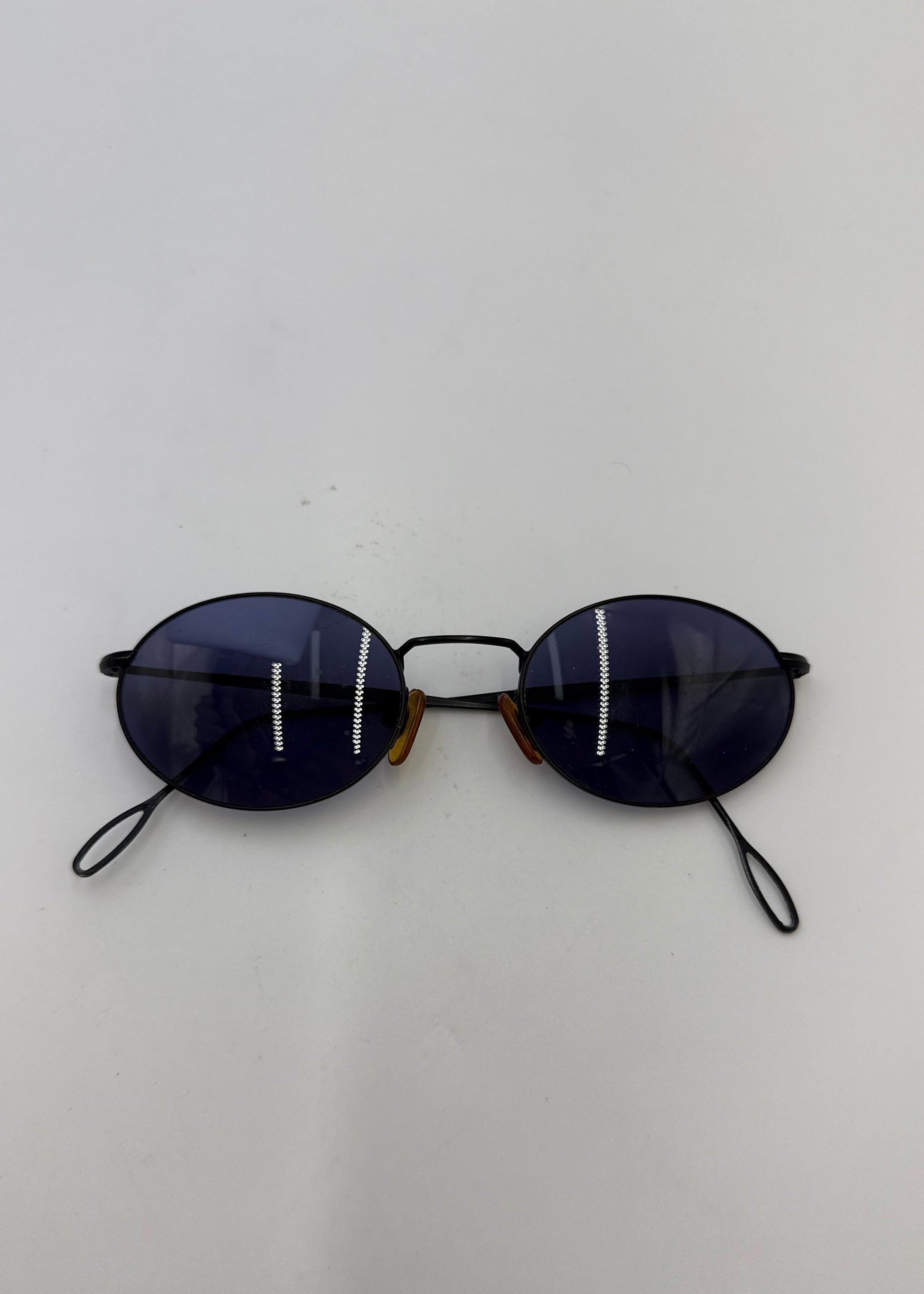 Ralph Lauren Occhiali da Sole Vintage Modello Ovale Minimal in Metallo Nero - Pally Vintage Closet
