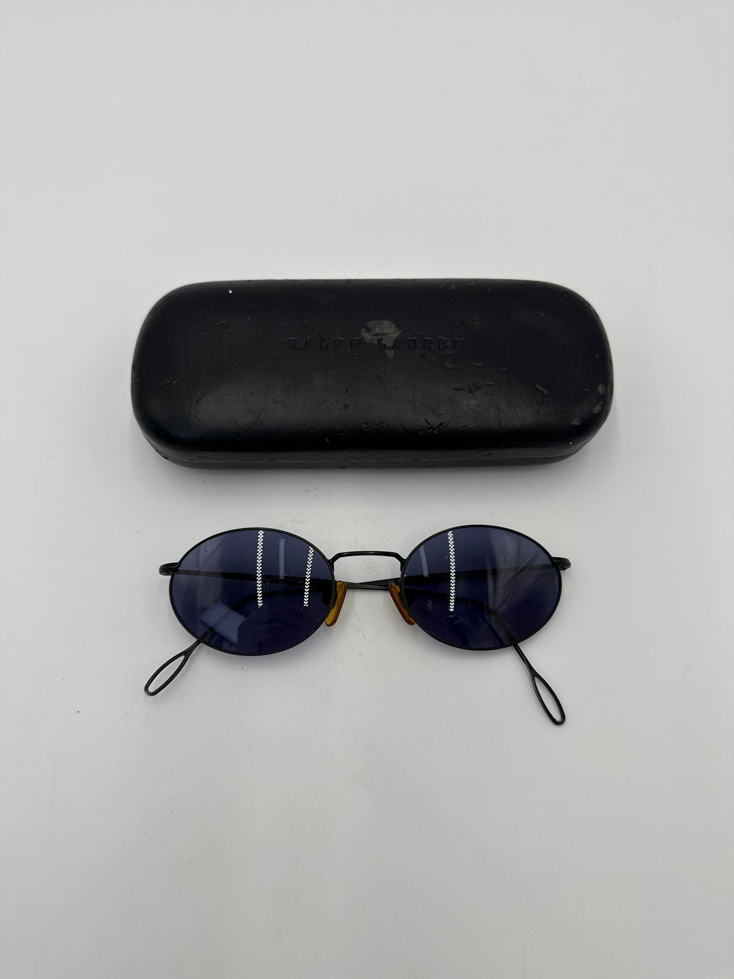 Ralph Lauren Occhiali da Sole Vintage Modello Ovale Minimal in Metallo Nero - Pally Vintage Closet