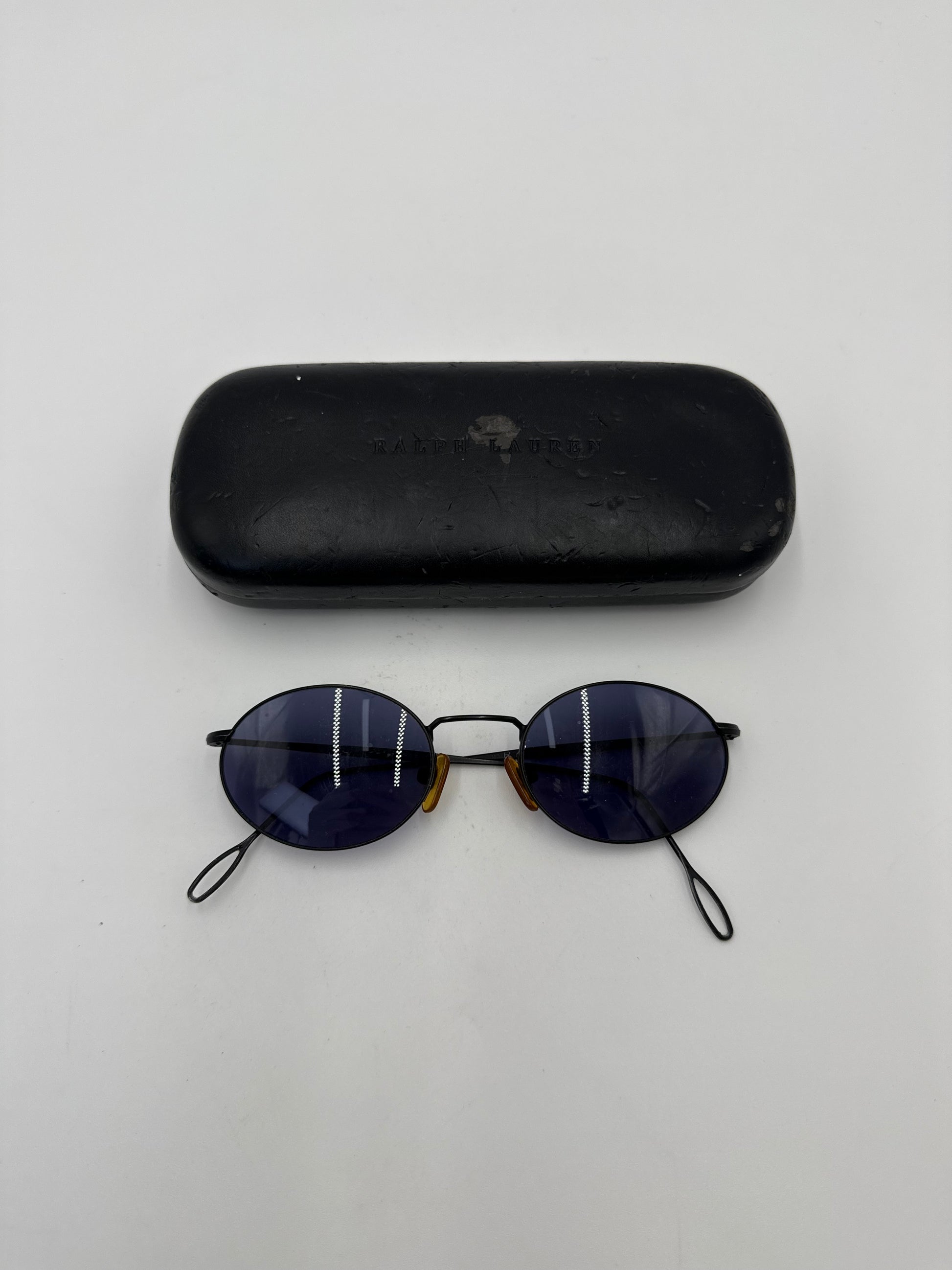 Ralph Lauren Occhiali da Sole Vintage Modello Ovale Minimal in Metallo Nero - Pally Vintage Closet