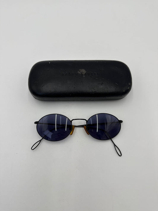 Ralph Lauren Occhiali da Sole Vintage Modello Ovale Minimal in Metallo Nero - Pally Vintage Closet