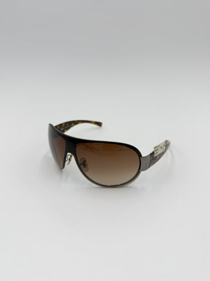 Ray-Ban Occhiali da Sole Vintage Modello Maschera Shield Y2K Marrone Tartarugato - Pally Vintage Closet