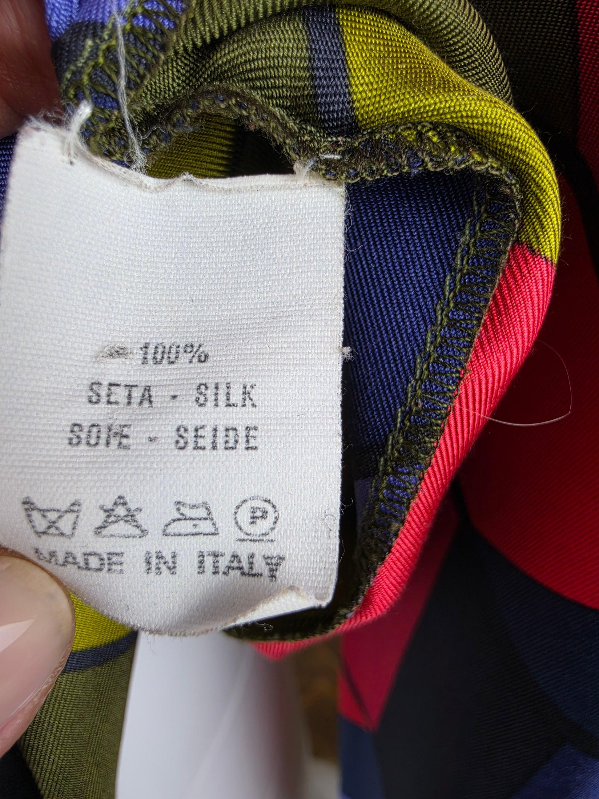 Roberta di Camerino Blusa Vintage in Seta Stampa Geometrica - Pally Vintage Closet
