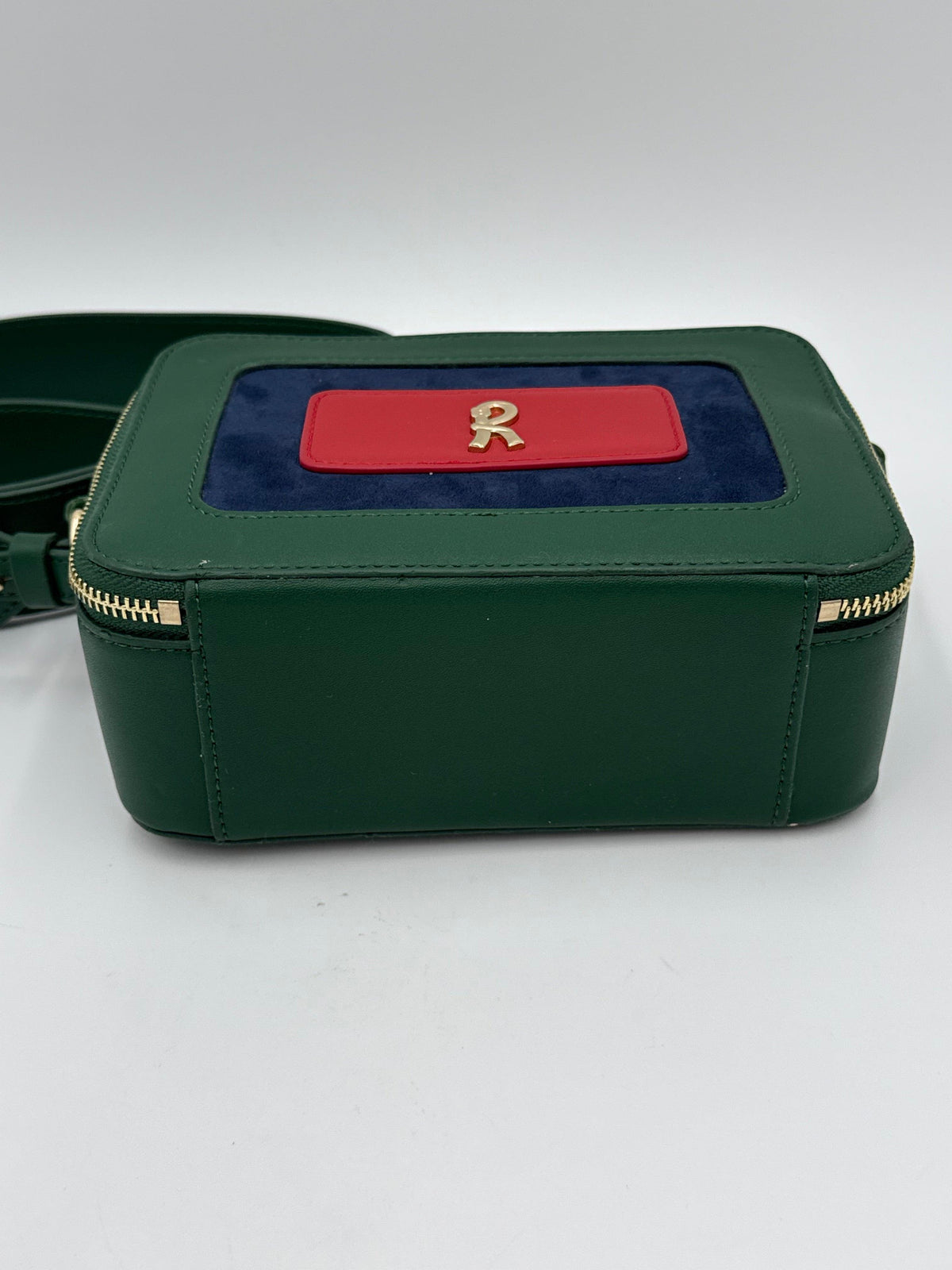 Roberta di Camerino Borsa a Tracolla Tricolore in Pelle e Camoscio Verde - Pally Vintage Closet