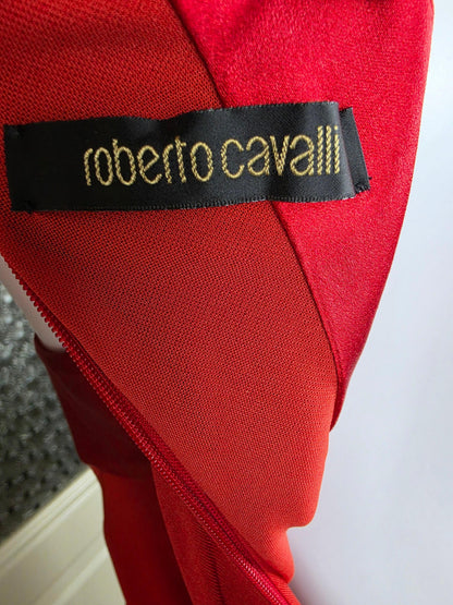 Roberto Cavalli Red Draped Vintage Cocktail Dress
