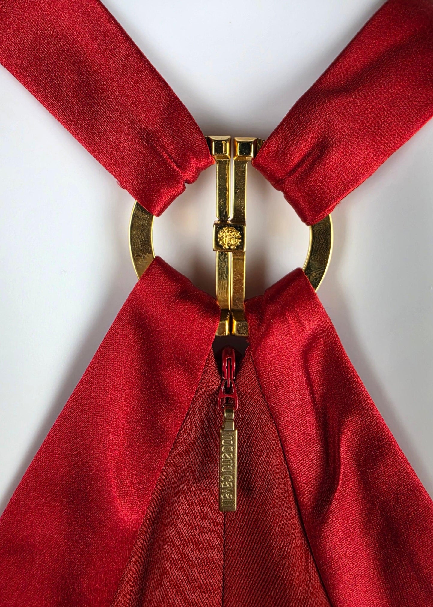 Roberto Cavalli Red Draped Vintage Cocktail Dress