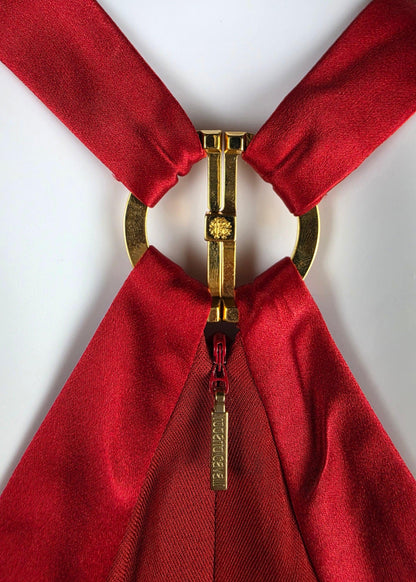 Roberto Cavalli Red Draped Vintage Cocktail Dress