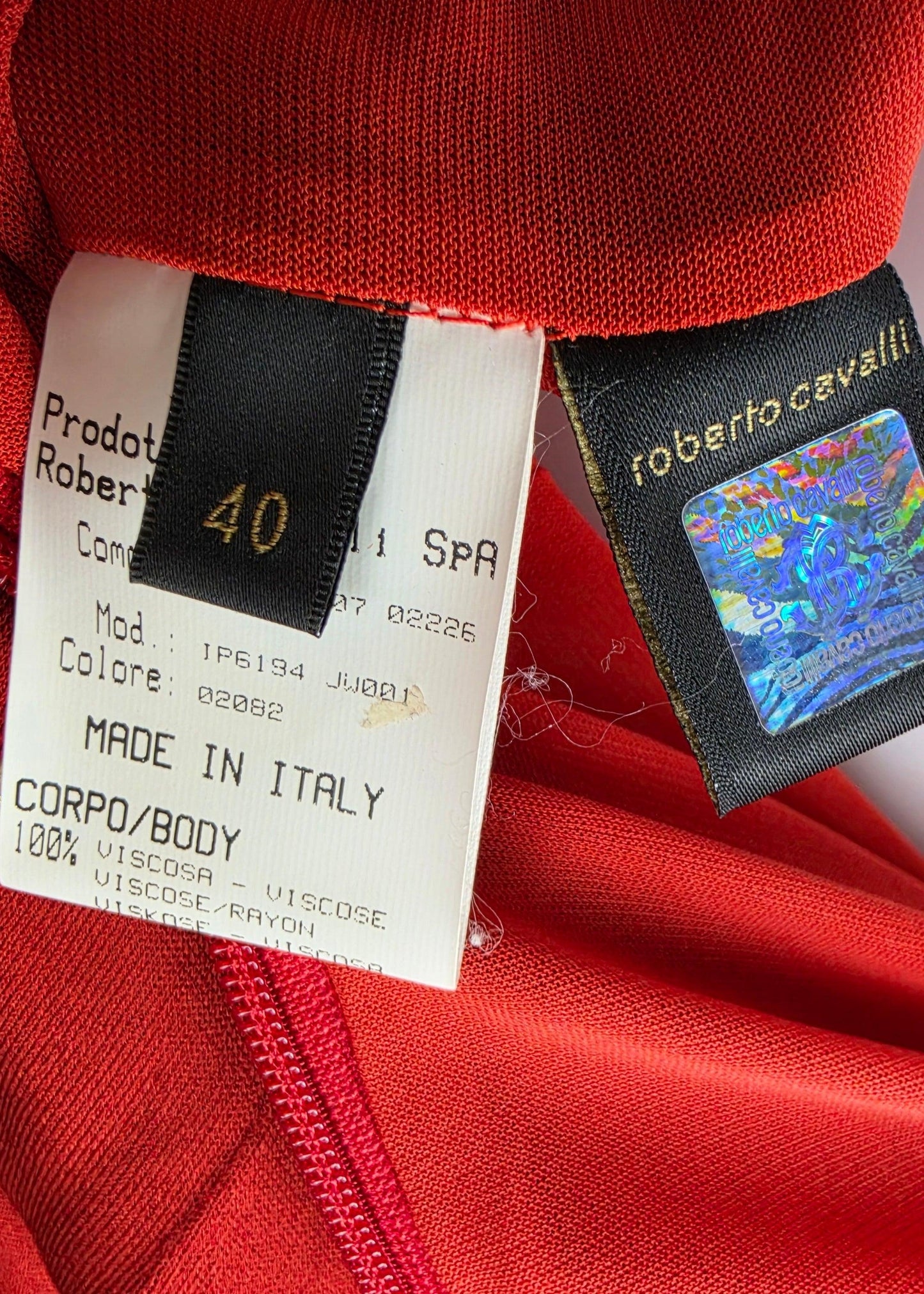 Roberto Cavalli Red Draped Vintage Cocktail Dress