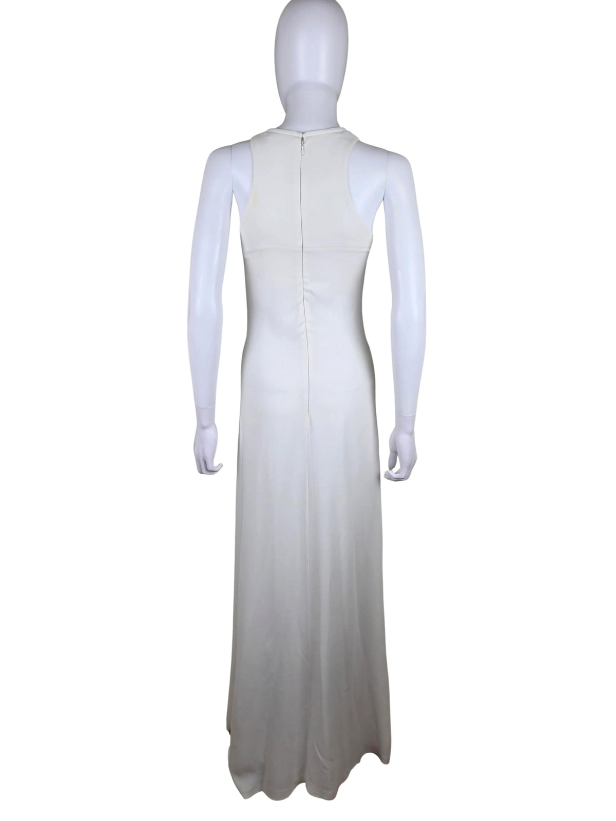 Roberto Cavalli Abito Lungo con Dettaglio Gioiello Dorato Bianco Panna - Pally Vintage Closet