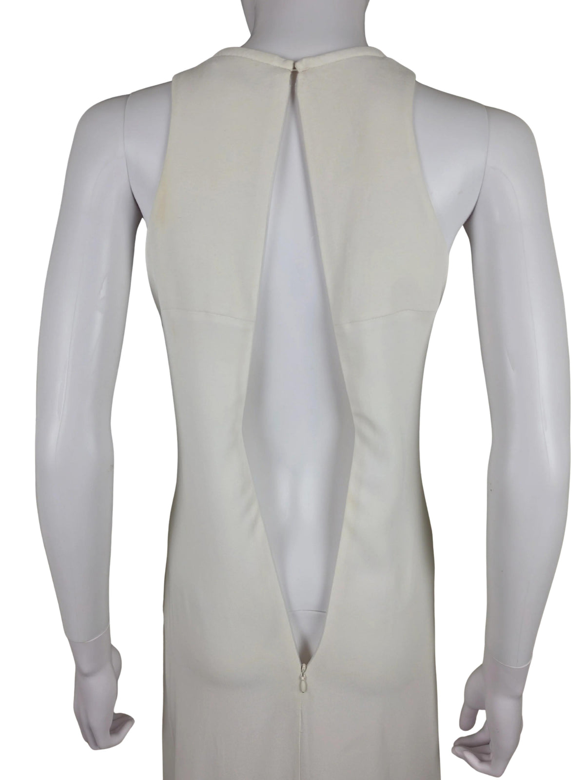 Roberto Cavalli Abito Lungo con Dettaglio Gioiello Dorato Bianco Panna - Pally Vintage Closet