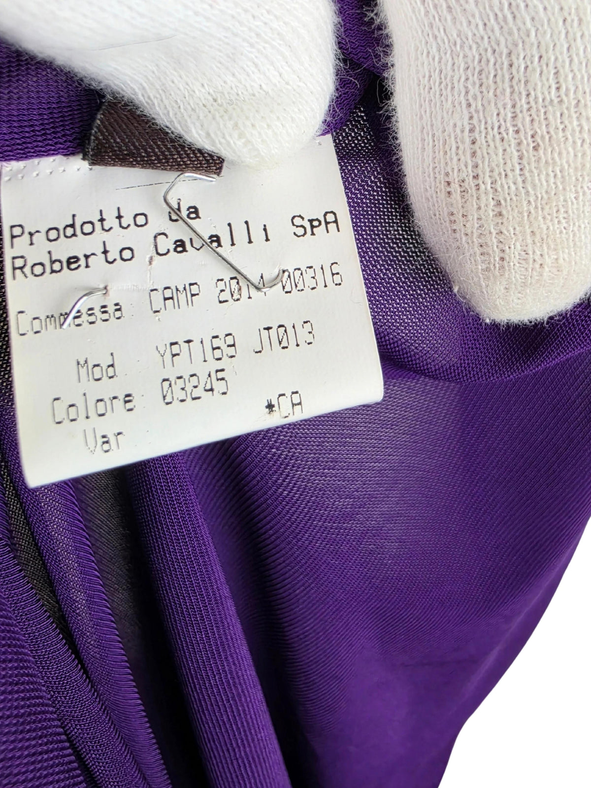 Roberto Cavalli Abito Lungo in Jersey Viola - Pally Vintage Closet