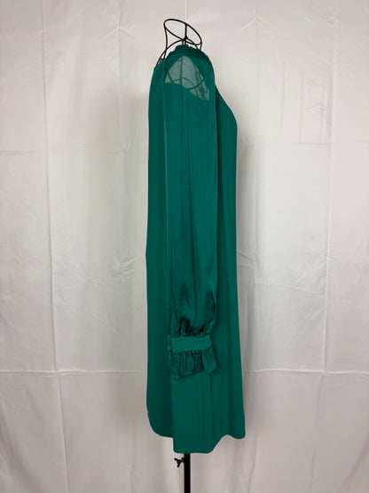 Roberto Cavalli Abito Trapezio Verde Smeraldo con Maniche in Chiffon - Pally Vintage Closet