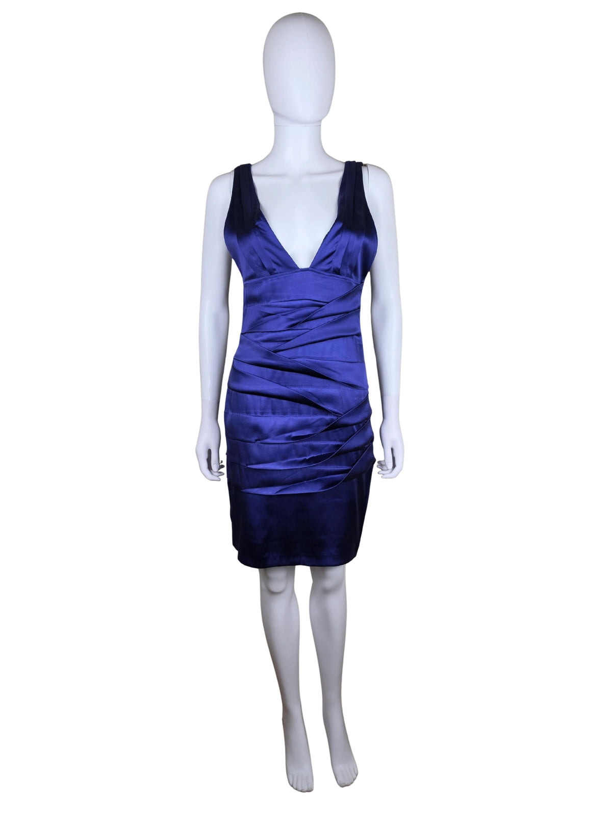 Roberto Cavalli Abito Vintage Drappeggiato in Seta Viola Scuro - Pally Vintage Closet