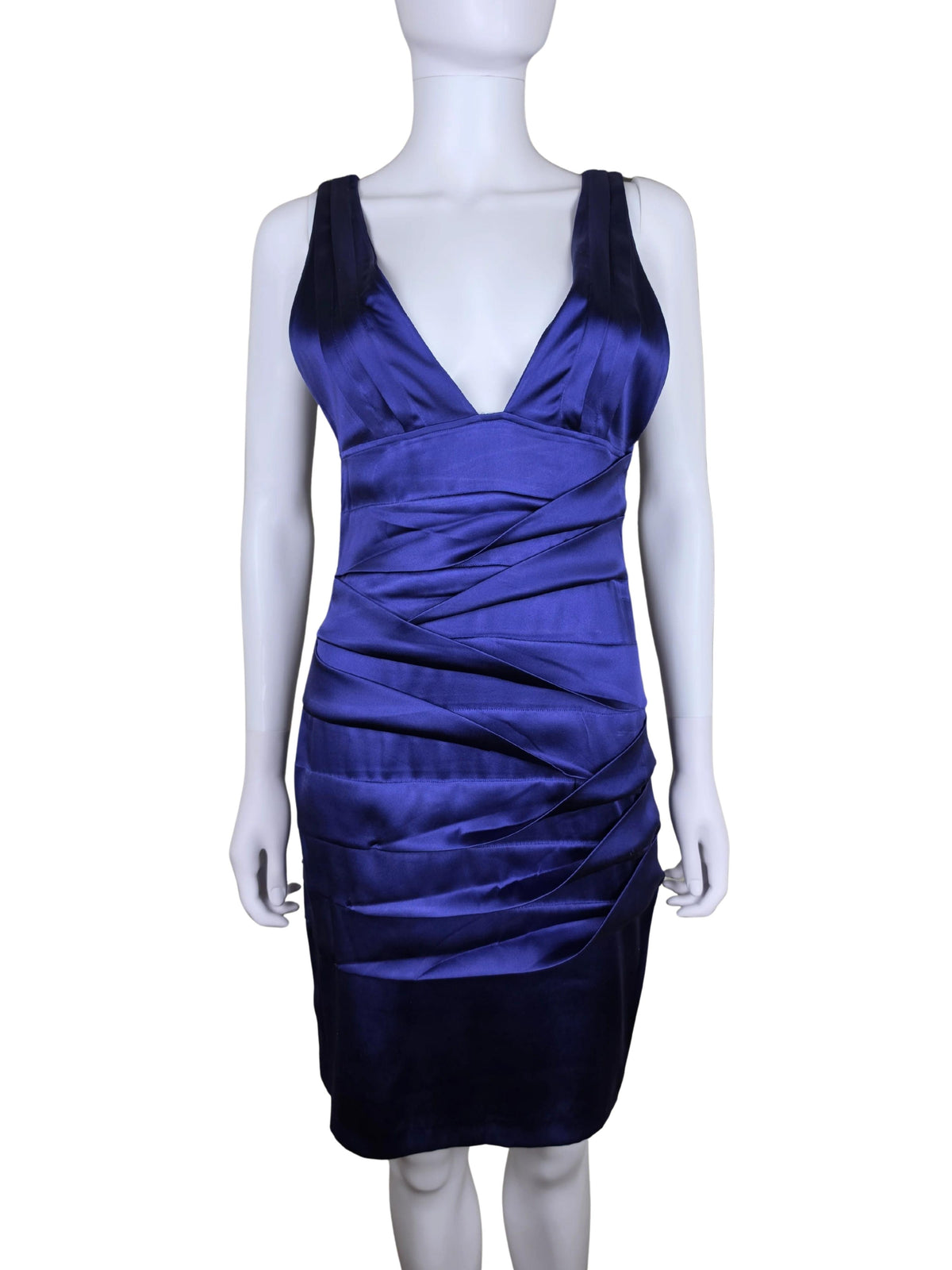 Roberto Cavalli Abito Vintage Drappeggiato in Seta Viola Scuro - Pally Vintage Closet
