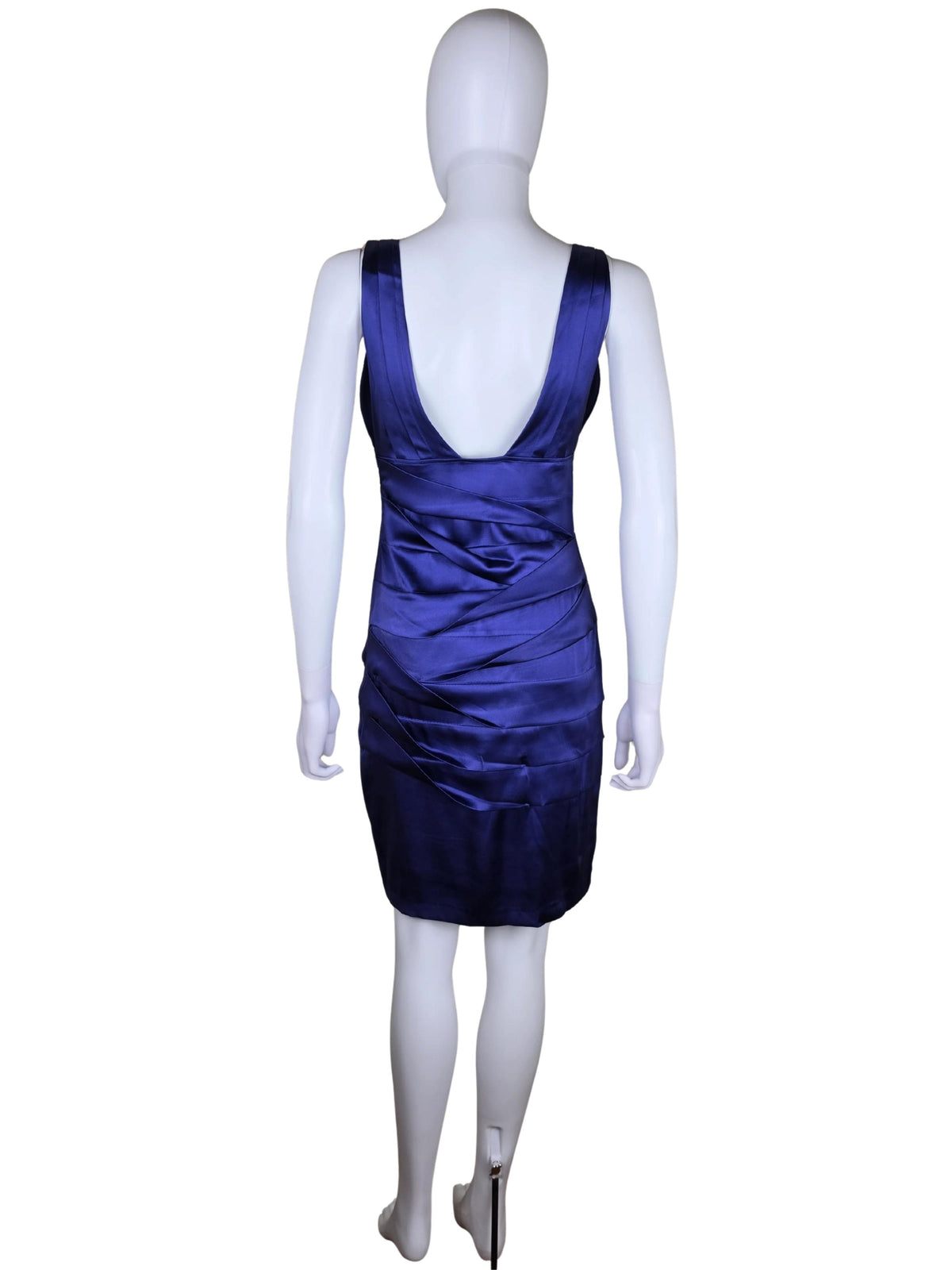 Roberto Cavalli Abito Vintage Drappeggiato in Seta Viola Scuro - Pally Vintage Closet