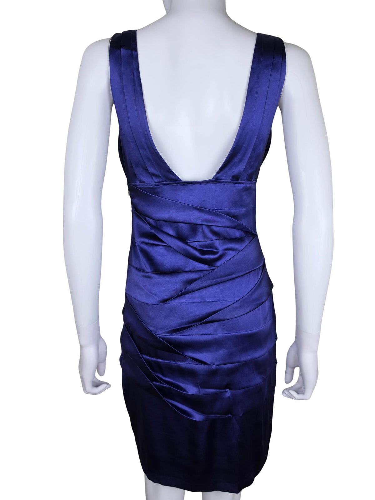 Roberto Cavalli Abito Vintage Drappeggiato in Seta Viola Scuro - Pally Vintage Closet
