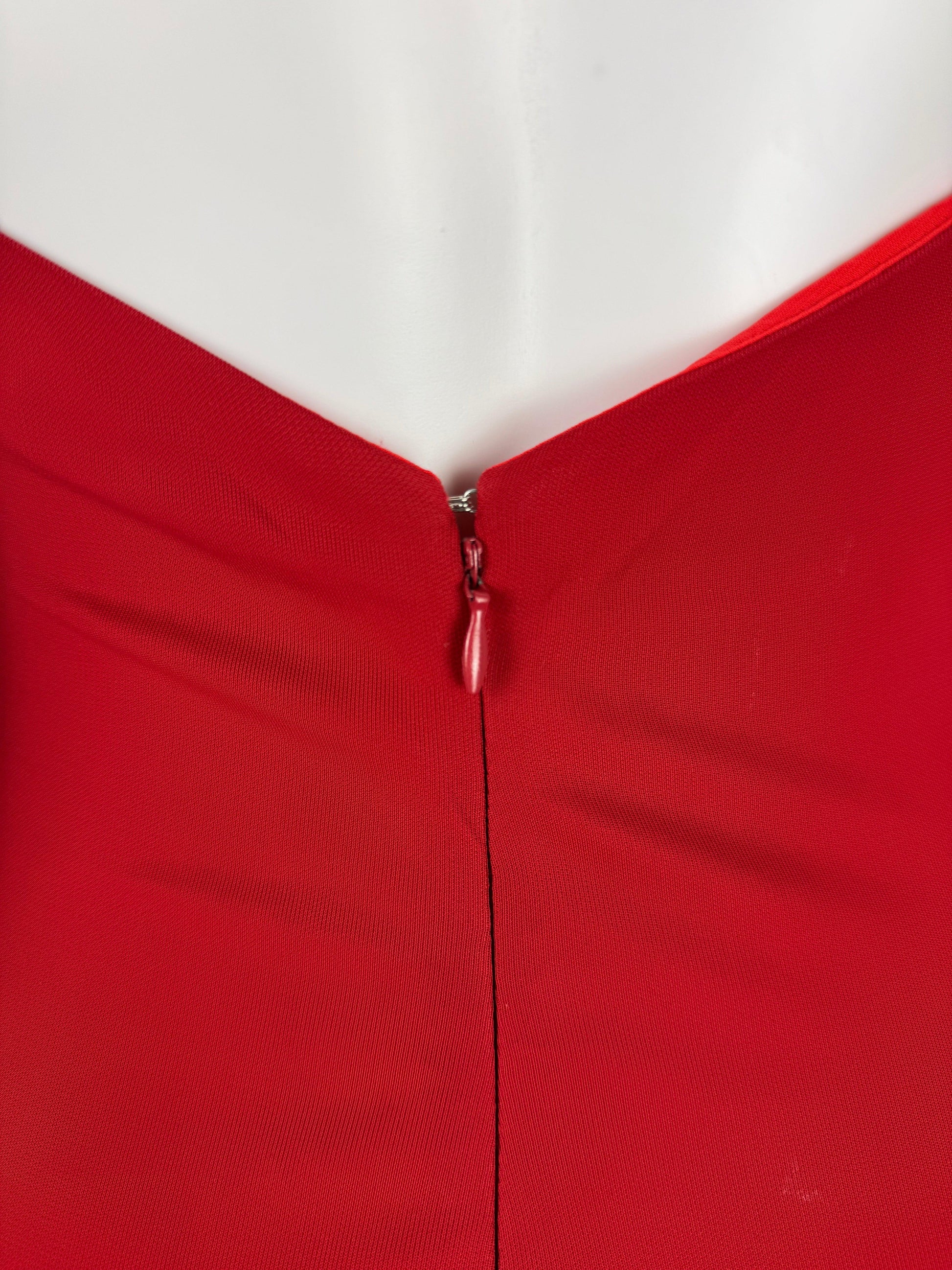 Roberto Cavalli Abito da Sera con Dettagli in Pizzo Rosso Rubino - Pally Vintage Closet