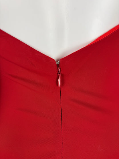 Roberto Cavalli Abito da Sera con Dettagli in Pizzo Rosso Rubino - Pally Vintage Closet