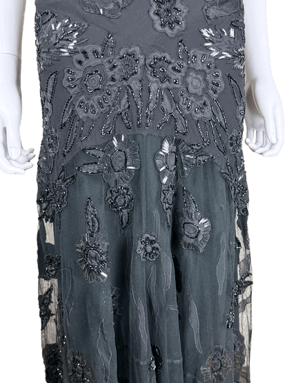 Roberto Cavalli Abito da sera Vintage con Ricami, Paillettes e Profonda Scollatura Nero - Pally Vintage Closet