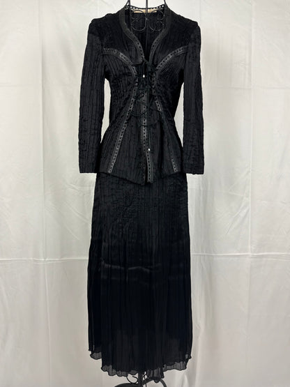 Roberto Cavalli Class Completo Blusa con Stringhe e Gonna Lunga Nero - Pally Vintage Closet