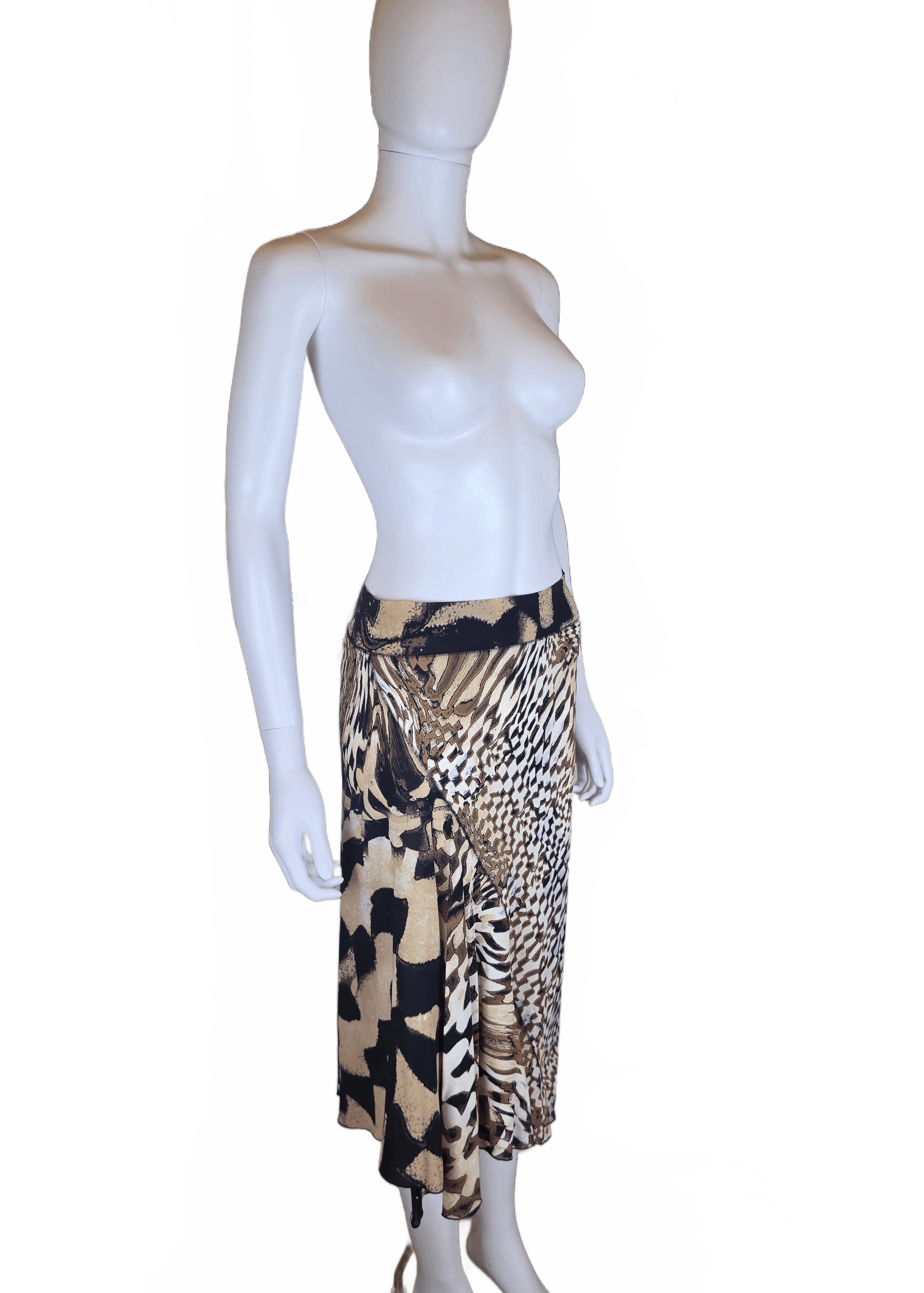 Roberto Cavalli Gonna Longuette Vintage 2003 Stampa Animalier - Pally Vintage Closet