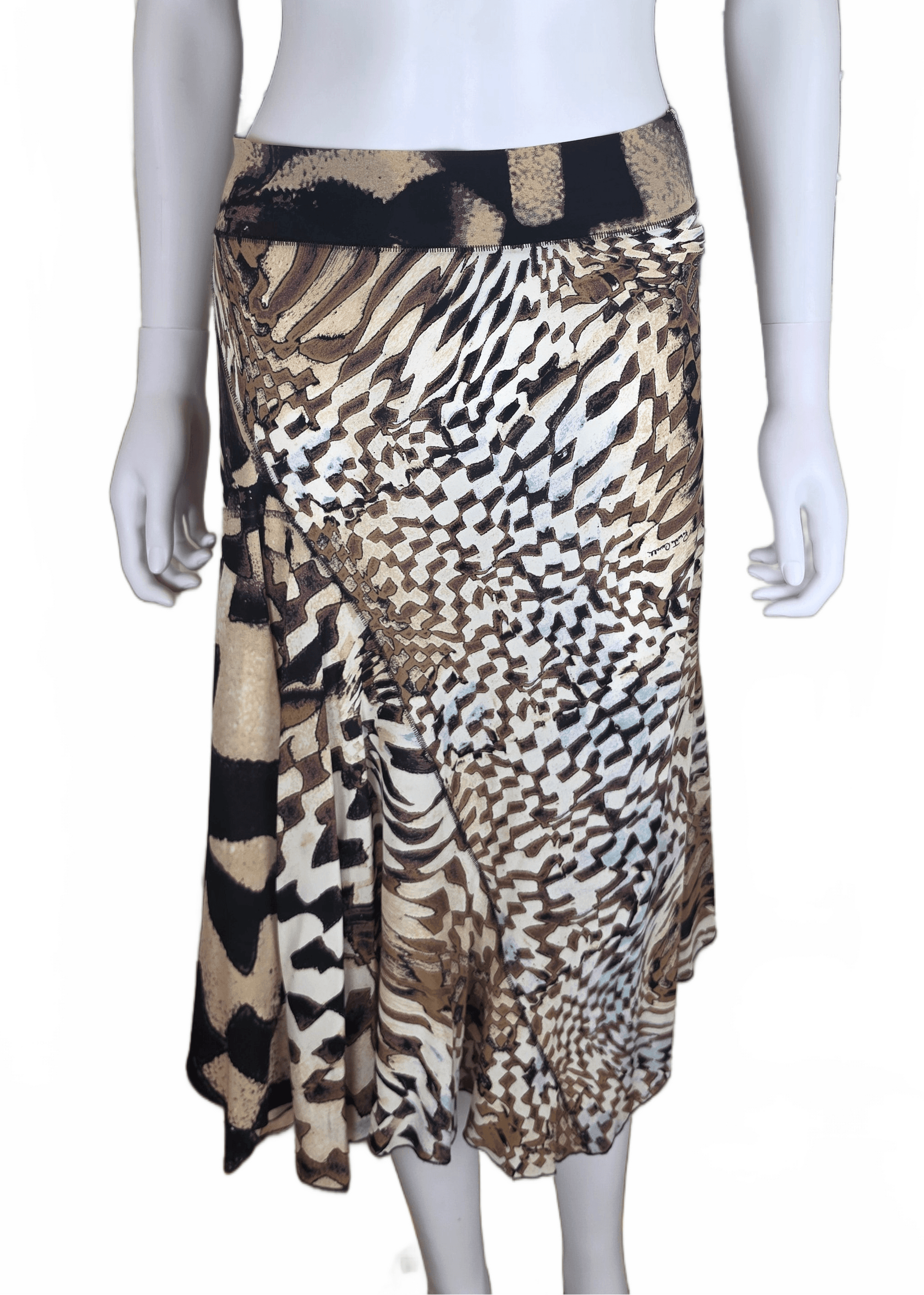 Roberto Cavalli Gonna Longuette Vintage 2003 Stampa Animalier - Pally Vintage Closet