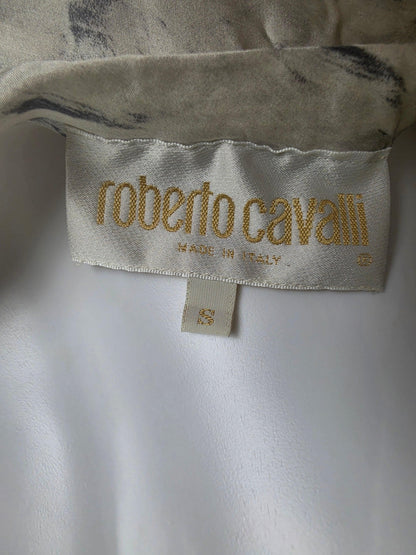 Roberto Cavalli Gonna Vintage Stampa Piume Collezione 1999 Avorio - Pally Vintage Closet