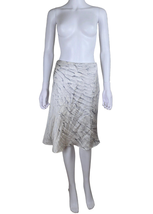 Roberto Cavalli Gonna Vintage Stampa Piume Collezione 1999 Avorio - Pally Vintage Closet